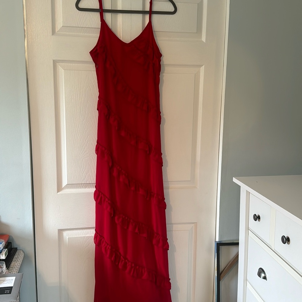 red ruffle gown - never worn!